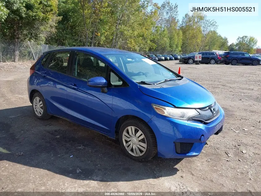HONDA FIT 2017, VIN JHMGK5H51HS005521