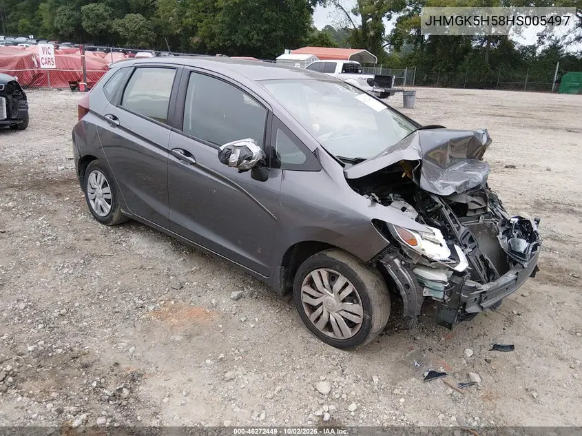 HONDA FIT 2017, VIN JHMGK5H58HS005497