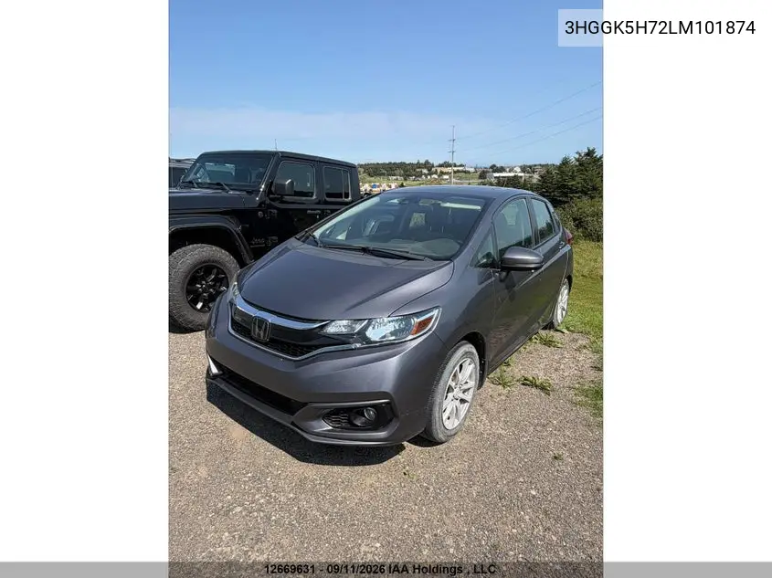 2020 HONDA FIT VIN 3HGGK5H72LM101874 — фото 2