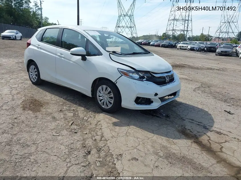 HONDA FIT 2020, VIN 3HGGK5H40LM701492