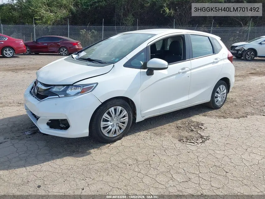 2020 HONDA FIT VIN 3HGGK5H40LM701492 — фото 2