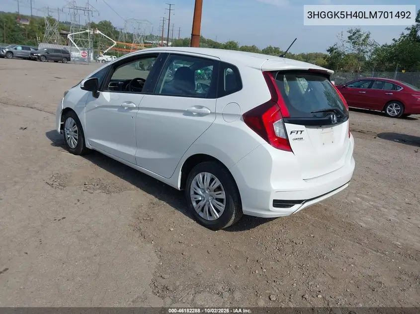 2020 HONDA FIT VIN 3HGGK5H40LM701492 — фото 3