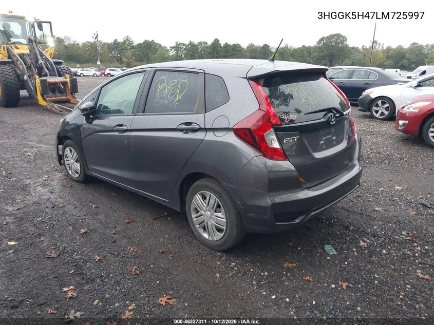 2020 HONDA FIT VIN 3HGGK5H47LM725997 — фото 3
