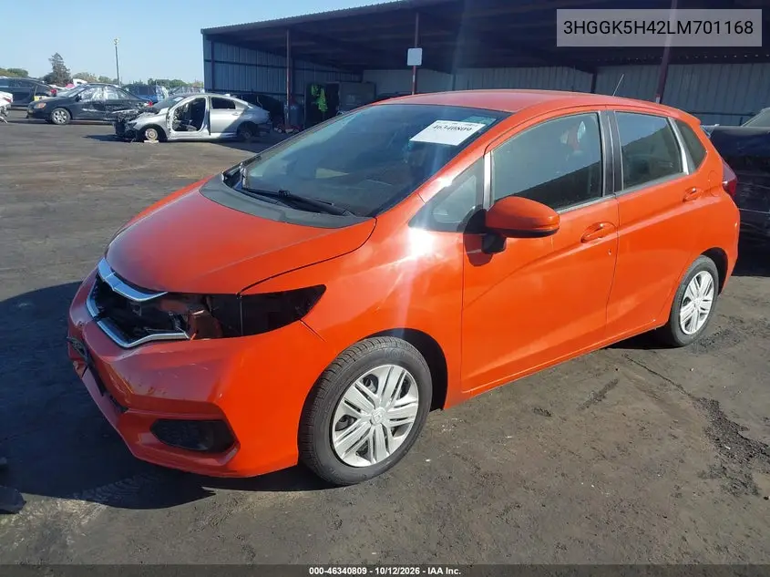 2020 HONDA FIT VIN 3HGGK5H42LM701168 — фото 2