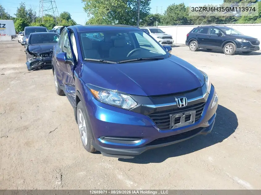 HONDA HR-V 2016, VIN 3CZRU6H35GM113974