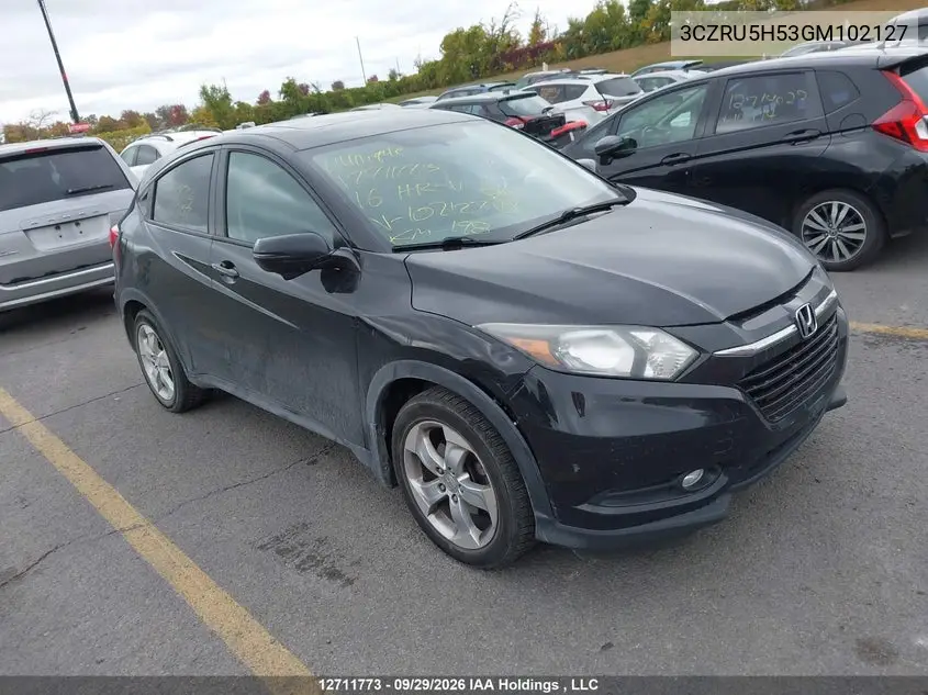 HONDA HR-V 2016, VIN 3CZRU5H53GM102127