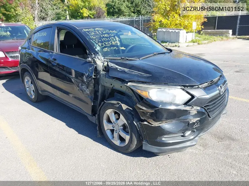 HONDA HR-V 2016, VIN 3CZRU5H58GM101152