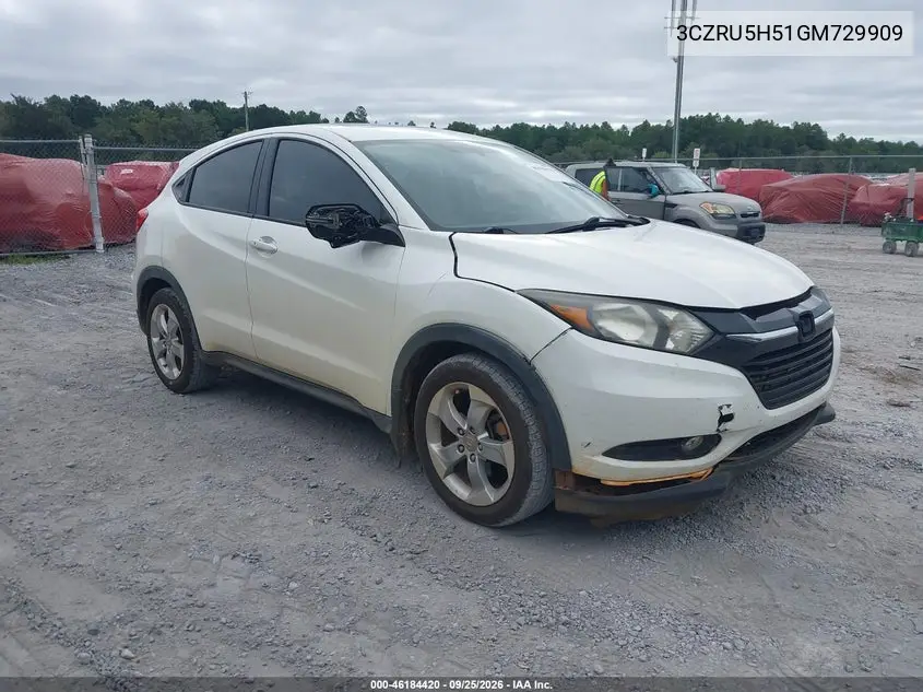 HONDA HR-V 2016, VIN 3CZRU5H51GM729909