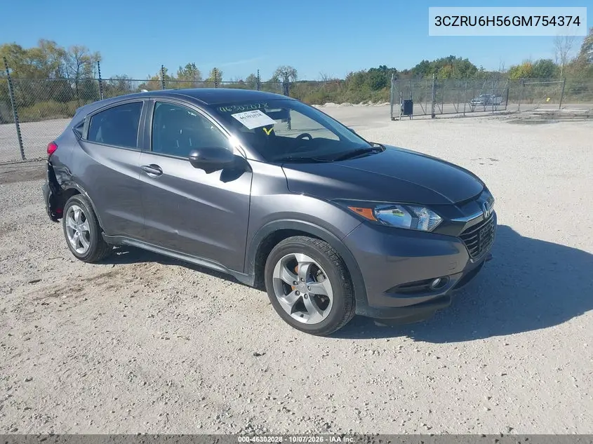 HONDA HR-V 2016, VIN 3CZRU6H56GM754374
