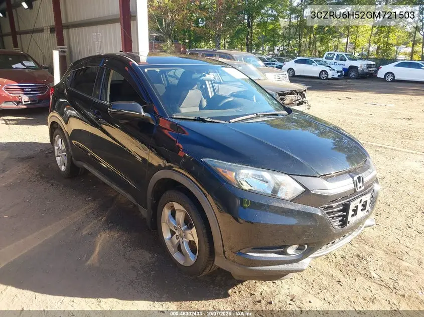 HONDA HR-V 2016, VIN 3CZRU6H52GM721503