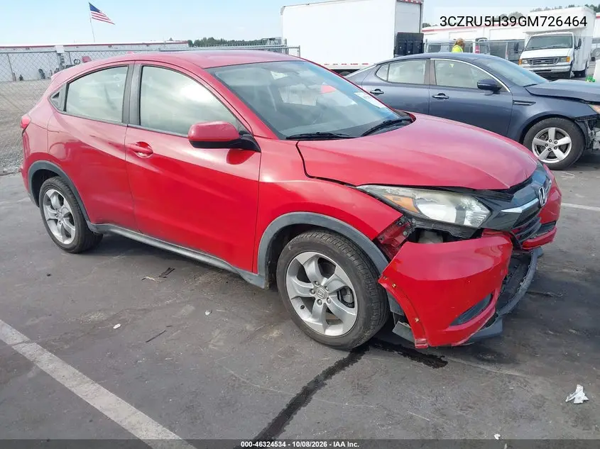HONDA HR-V 2016, VIN 3CZRU5H39GM726464
