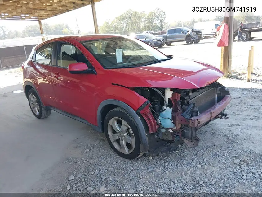 HONDA HR-V 2016, VIN 3CZRU5H30GM741919