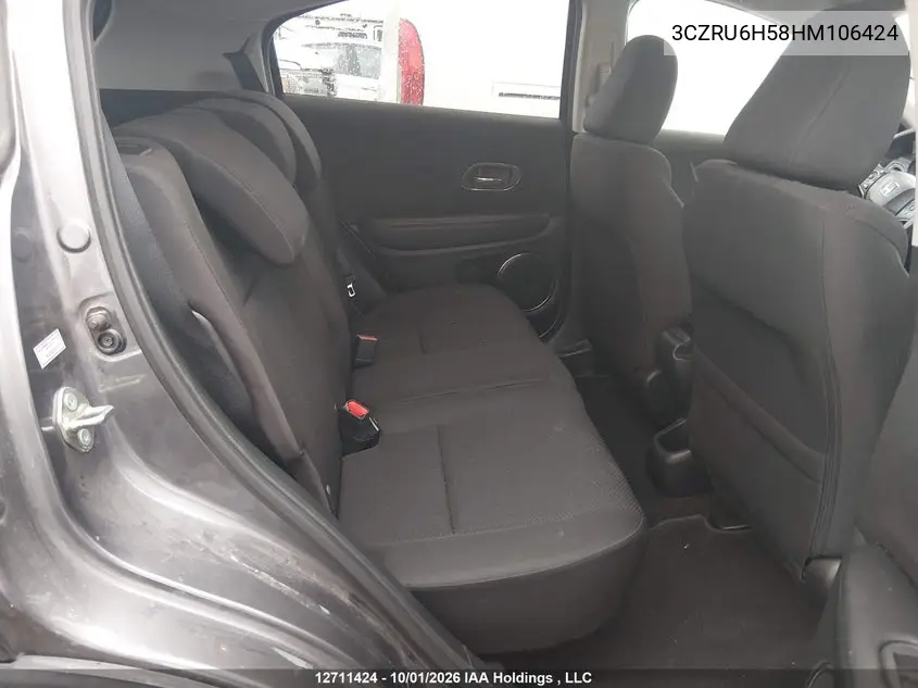 2017 HONDA HR-V VIN 3CZRU6H58HM106424 — фото 8