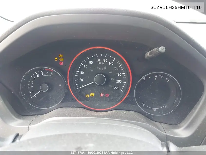 2017 HONDA HR-V VIN 3CZRU6H36HM101110 — фото 16