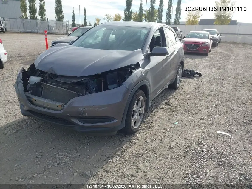 2017 HONDA HR-V VIN 3CZRU6H36HM101110 — фото 2