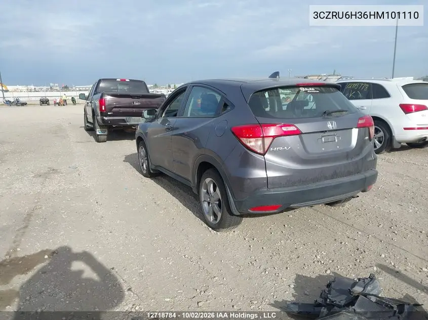 2017 HONDA HR-V VIN 3CZRU6H36HM101110 — фото 3