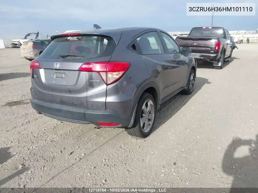 2017 HONDA HR-V VIN 3CZRU6H36HM101110 — фото 4