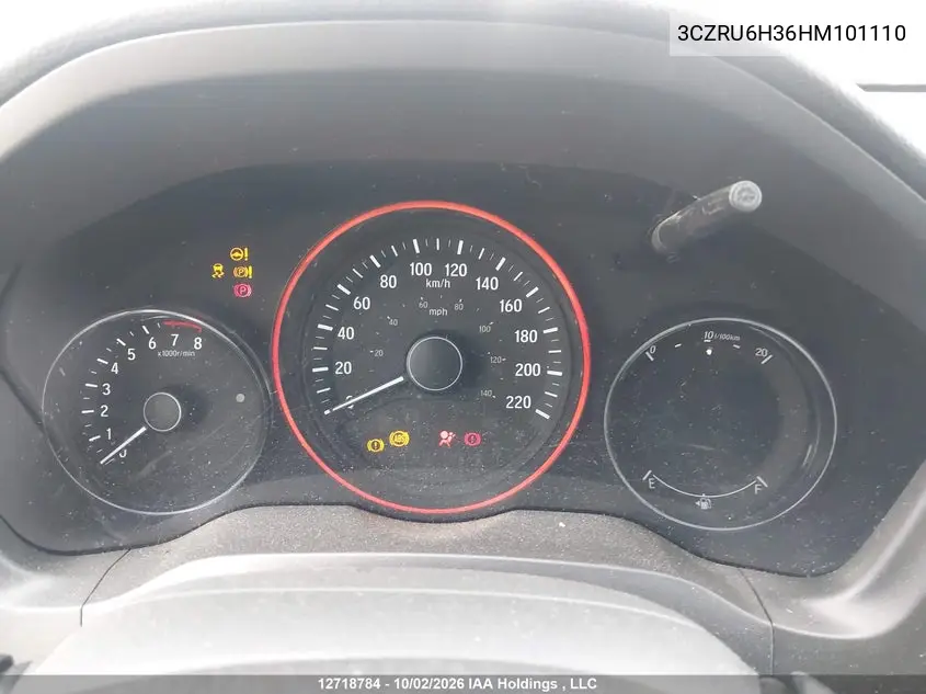 2017 HONDA HR-V VIN 3CZRU6H36HM101110 — фото 7
