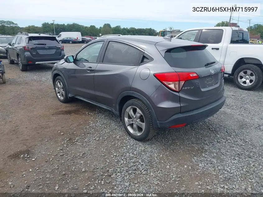 2017 HONDA HR-V VIN 3CZRU6H5XHM715997 — фото 3