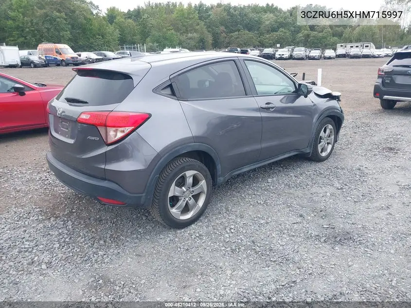 2017 HONDA HR-V VIN 3CZRU6H5XHM715997 — фото 4