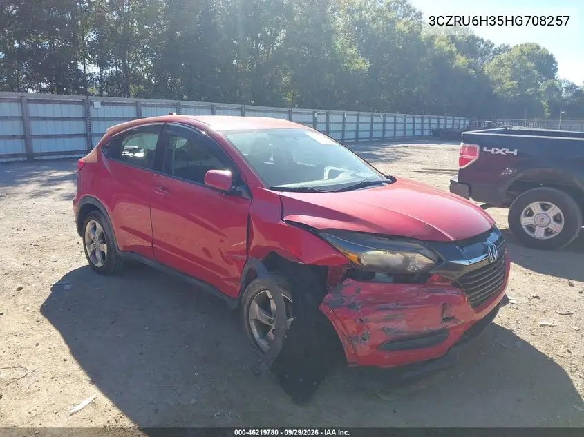 HONDA HR-V 2017, VIN 3CZRU6H35HG708257