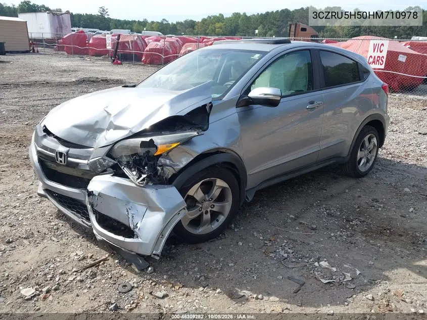 2017 HONDA HR-V VIN 3CZRU5H50HM710978 — фото 2