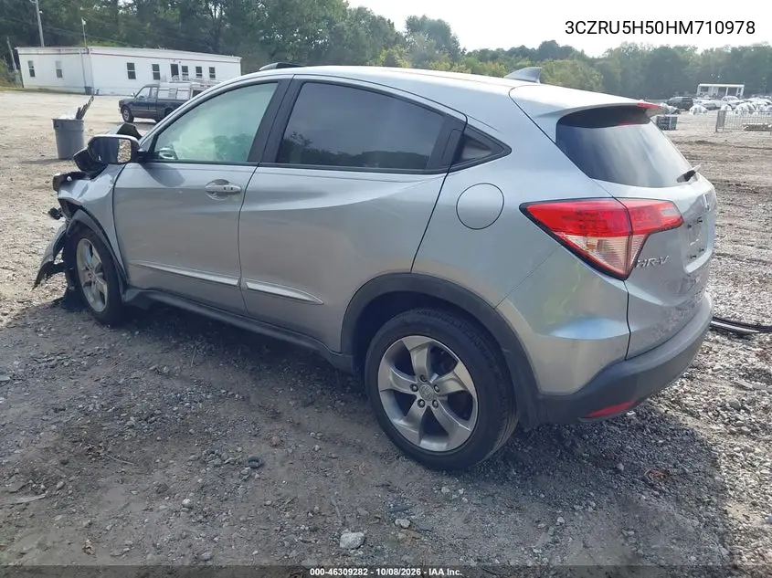 2017 HONDA HR-V VIN 3CZRU5H50HM710978 — фото 3