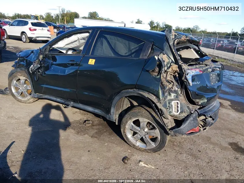 2017 HONDA HR-V VIN 3CZRU5H50HM710432 — фото 3