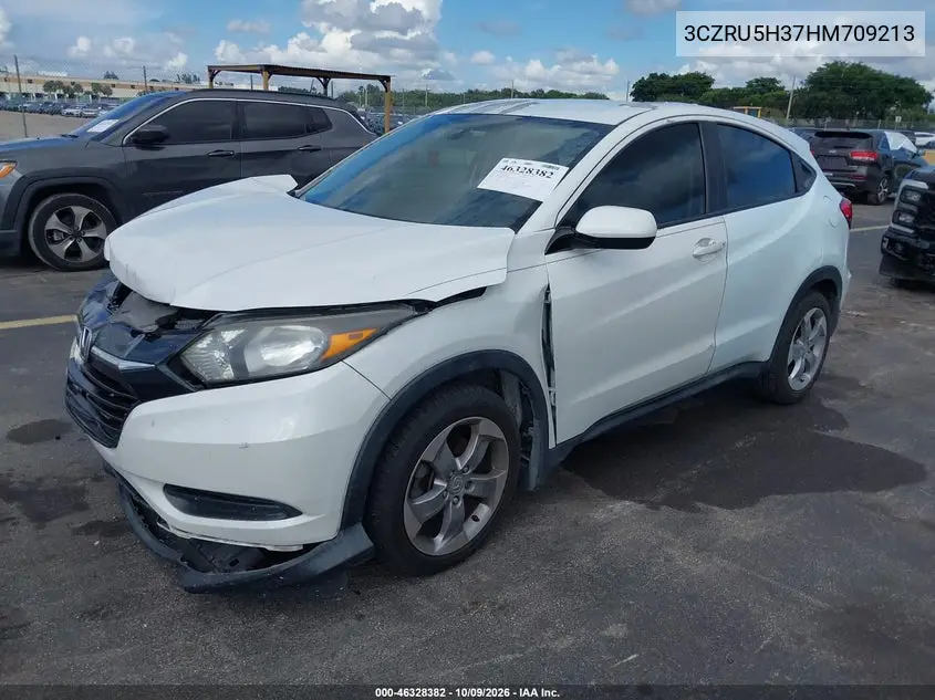 2017 HONDA HR-V VIN 3CZRU5H37HM709213 — фото 2