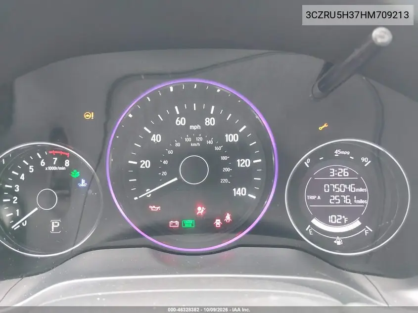 2017 HONDA HR-V VIN 3CZRU5H37HM709213 — фото 7