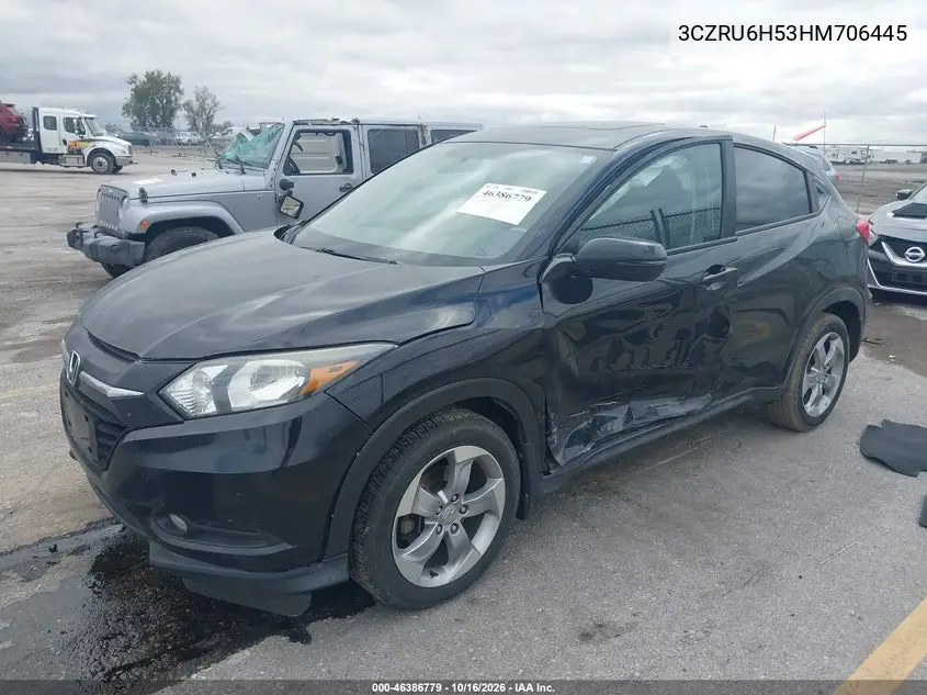 2017 HONDA HR-V VIN 3CZRU6H53HM706445 — фото 2