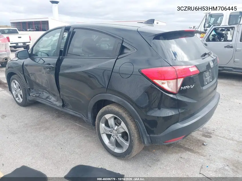 2017 HONDA HR-V VIN 3CZRU6H53HM706445 — фото 3
