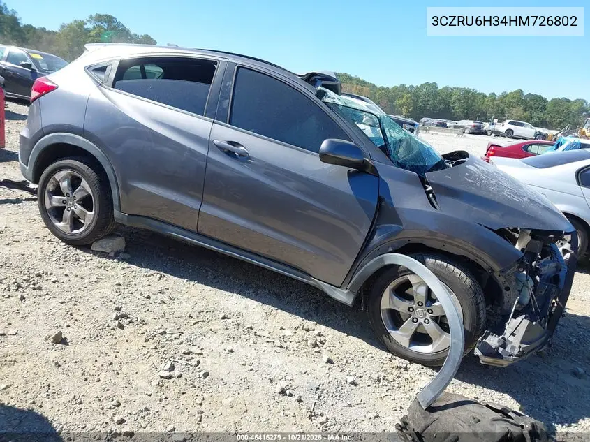 HONDA HR-V 2017, VIN 3CZRU6H34HM726802