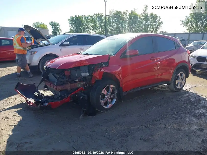 2018 HONDA HR-V VIN 3CZRU6H58JM105215 — фото 2