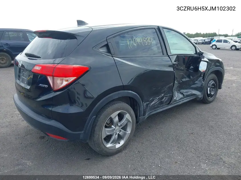 2018 HONDA HR-V VIN 3CZRU6H5XJM102302 — фото 4