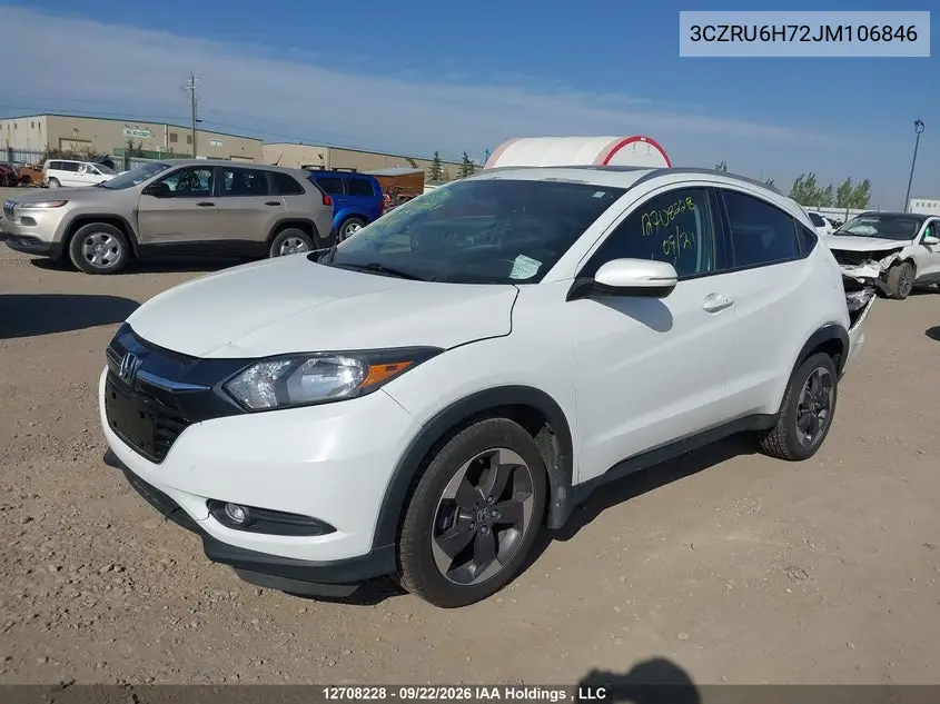 2018 HONDA HR-V VIN 3CZRU6H72JM106846 — фото 2