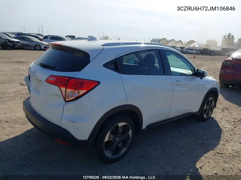 2018 HONDA HR-V VIN 3CZRU6H72JM106846 — фото 4