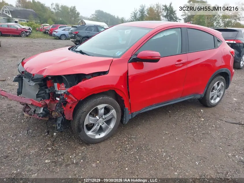 2018 HONDA HR-V VIN 3CZRU6H55JM104216 — фото 2