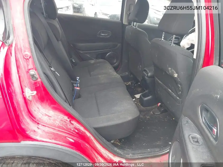 2018 HONDA HR-V VIN 3CZRU6H55JM104216 — фото 8