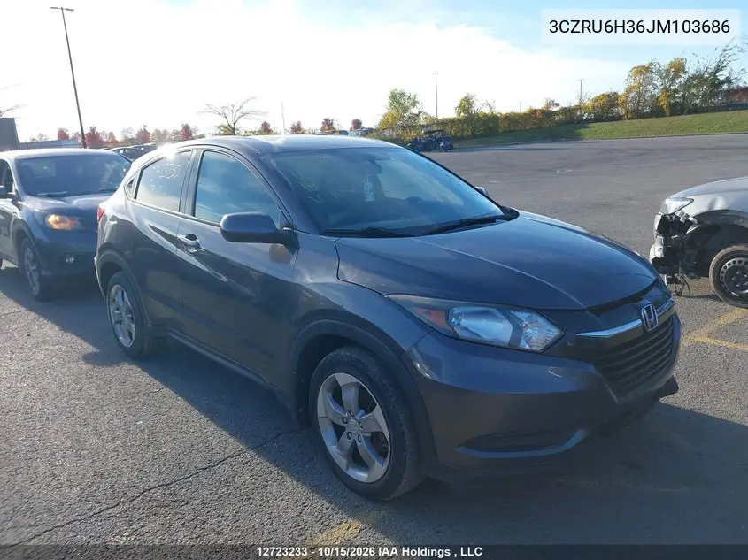 HONDA HR-V 2018, VIN 3CZRU6H36JM103686