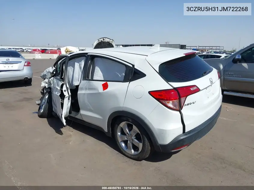 2018 HONDA HR-V VIN 3CZRU5H31JM722268 — фото 3