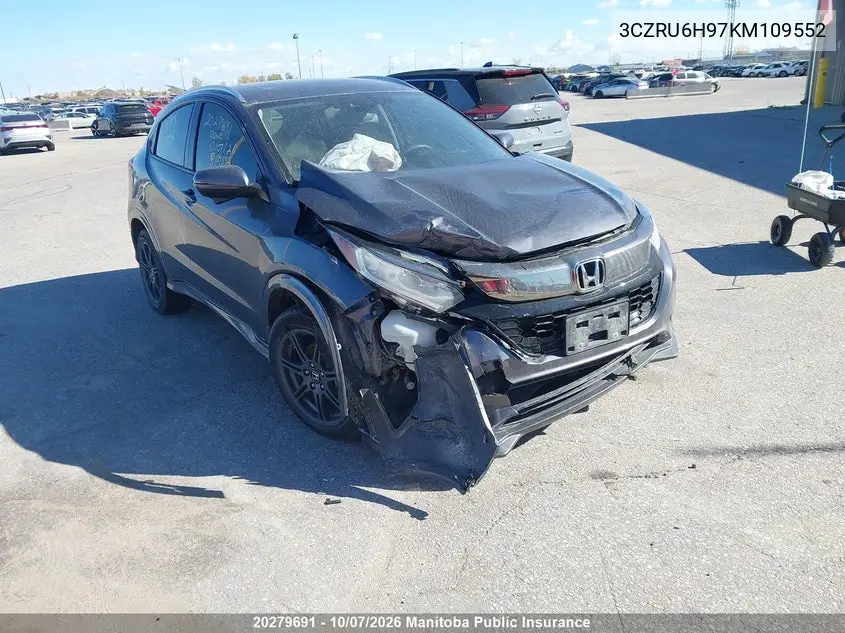 HONDA HR-V 2019, VIN 3CZRU6H97KM109552