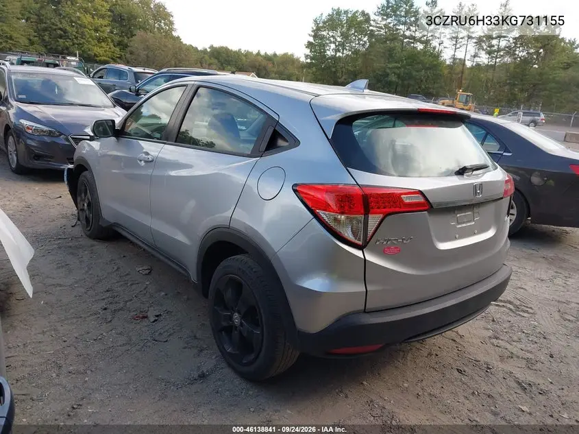 2019 HONDA HR-V VIN 3CZRU6H33KG731155 — фото 3