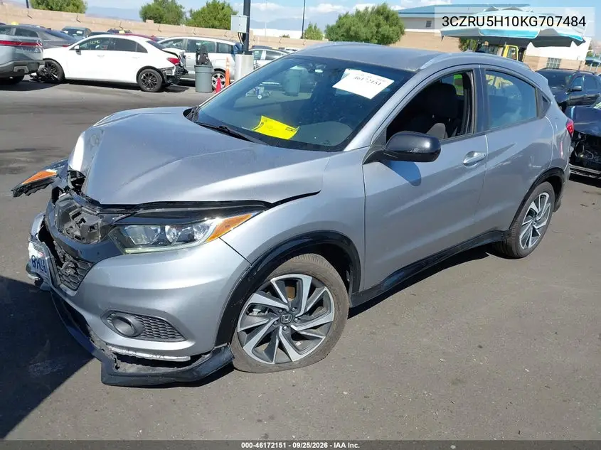 2019 HONDA HR-V VIN 3CZRU5H10KG707484 — фото 2