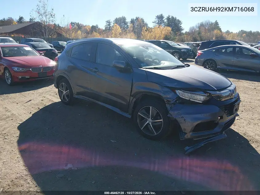 HONDA HR-V 2019, VIN 3CZRU6H92KM716068