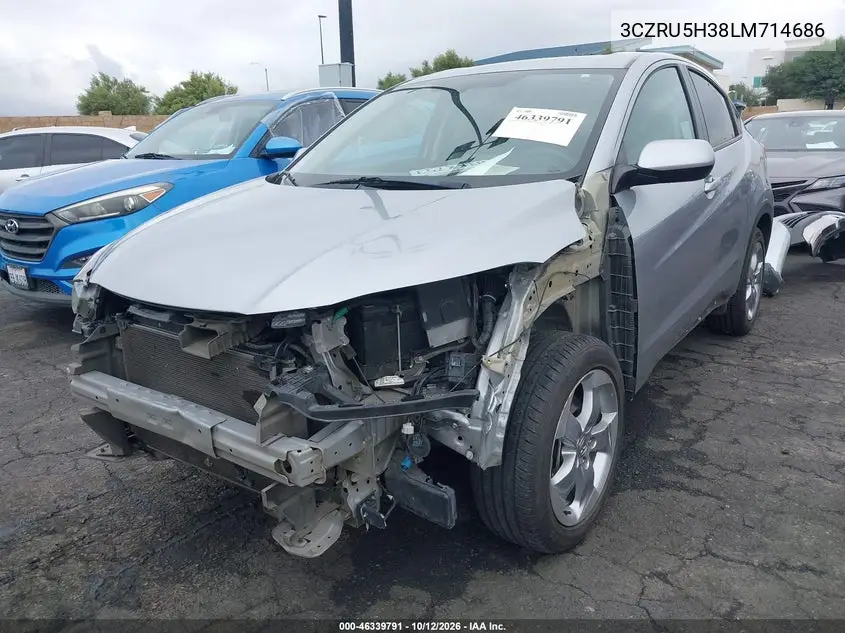 2020 HONDA HR-V VIN 3CZRU5H38LM714686 — фото 2