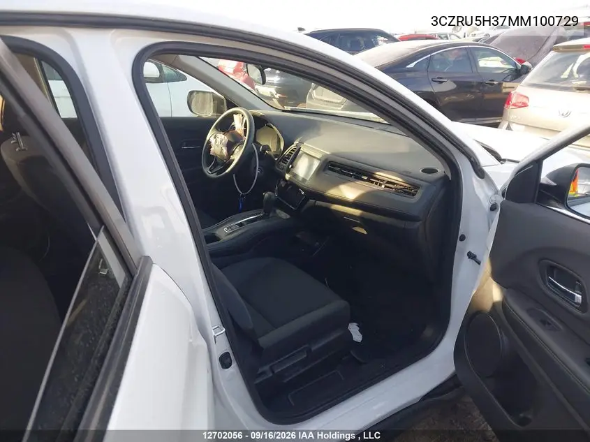 2021 HONDA HR-V VIN 3CZRU5H37MM100729 — фото 5