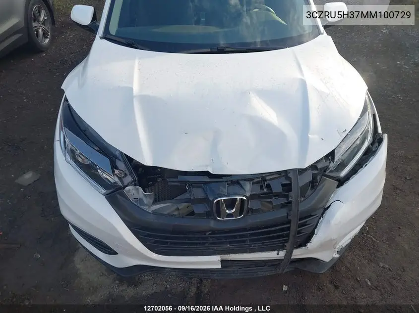 2021 HONDA HR-V VIN 3CZRU5H37MM100729 — фото 6