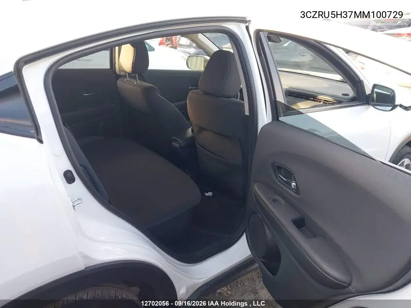 2021 HONDA HR-V VIN 3CZRU5H37MM100729 — фото 8