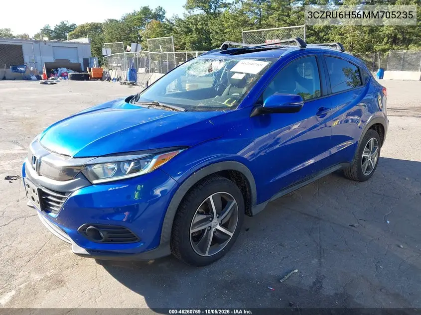2021 HONDA HR-V VIN 3CZRU6H56MM705235 — фото 2